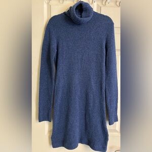 Club Monaco Women's Blue Wool Blend Crewneck Sweater Dress